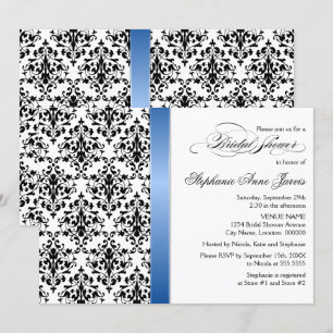 Invitación Ducha de novia de la cinta azul real impresa Damas