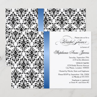 Invitación Ducha de novia de la cinta azul real impresa Damas
