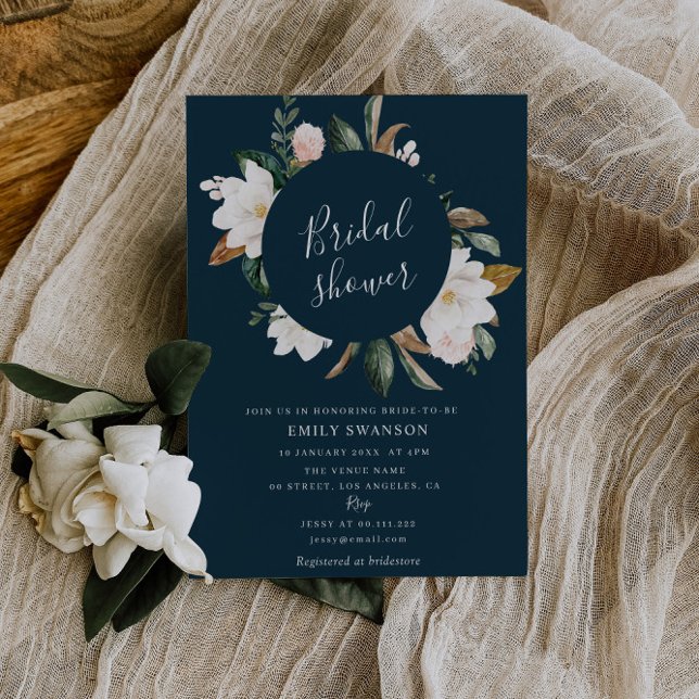 Invitación ducha de novia de la marina blanca de magnolia wre (Subido por el creador)