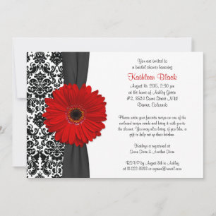 Invitación Ducha de novia de la receta de Daisy Red Gerbera
