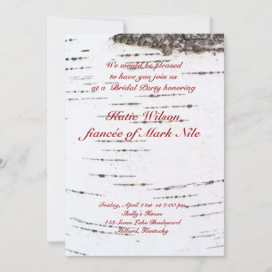 Invitación Ducha de novia de ladrido de Birch