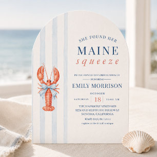 Invitación Ducha de novia de langosta costera de Maine Squeez