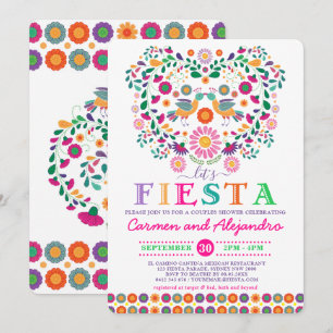 Invitación Ducha de novia de las parejas florales de Fiesta m