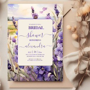 Invitación Ducha de novia de lavanda floral única