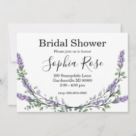 Invitación Ducha de novia de lavanda y eucalipto