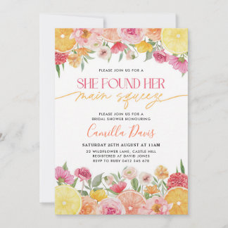 Invitación Ducha de Novia de Limón Cítrico Mediterráneo
