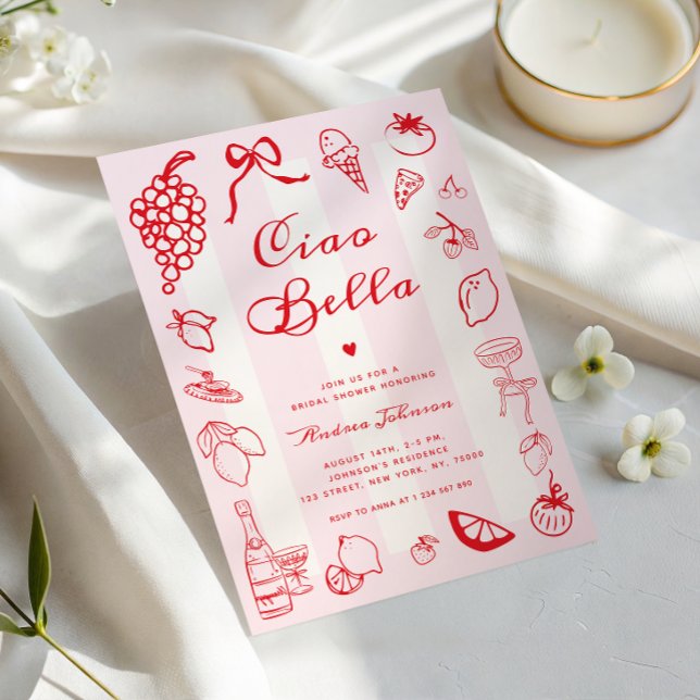 Invitación Ducha de novia de limón de ciao bella de mano ital (Subido por el creador)