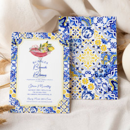 Invitación Ducha de novia de limón mediterráneo Bubbly Brunch