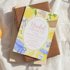 Invitación Ducha de Novia de Limón y Cítricos de Verano