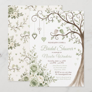 Invitación Ducha de Novia de Loros Verdes