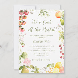 Invitación Ducha de Novia de los Granjeros del Mercado Capric