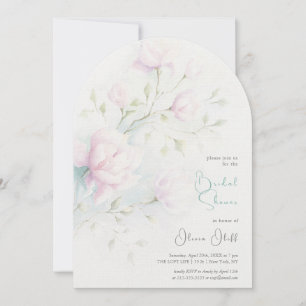 Invitación Ducha de novia de Magnolia rosa