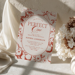 Invitación Ducha de Novia de Manzana Vintage Perfect One