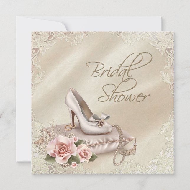 Invitación Ducha de Novia de Marfil (Anverso)