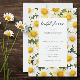 Invitación Ducha de Novia de Margaritas Campestres Modernas