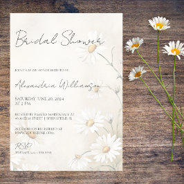 Invitación Ducha de Novia de Margaritas Rústicas