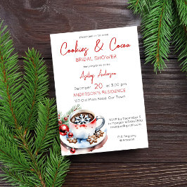 Invitación Ducha de novia de Navidades de invierno de cacao y