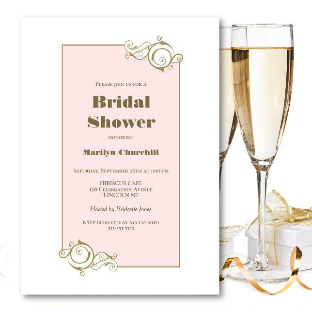 Invitación Ducha de novia de oro rosa (Subido por el creador)