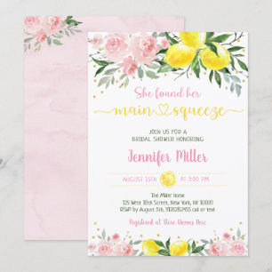 Invitación Ducha de novia de oro rosado principal de lemonade