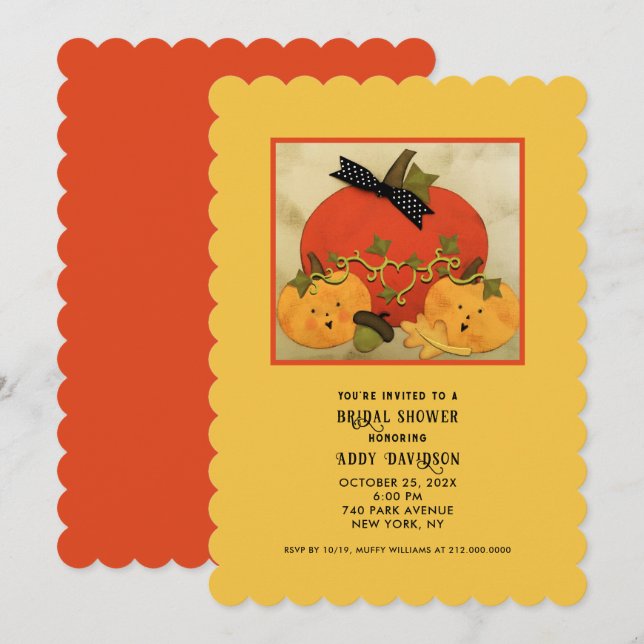 Invitación Ducha de Novia de Otoño (Anverso / Reverso)