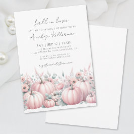 Invitación Ducha de Novia de Otoño de Calabaza Rosa