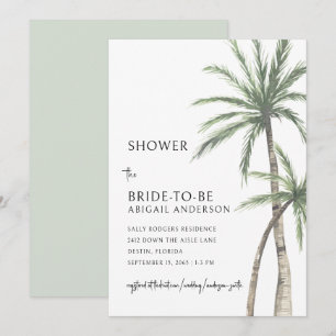 Invitación Ducha de novia de Palm Tree Sage