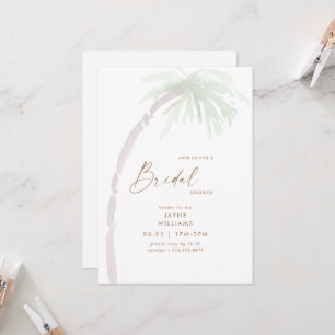 Invitación Ducha de Novia de Palma Tropical