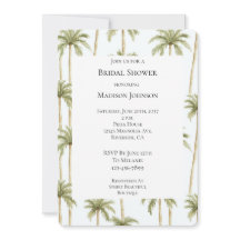 Ducha de novia de palmeras blancas verdes tropical
