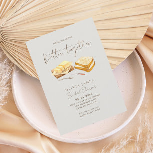 Invitación Ducha de novia de pan y mantequilla de moda
