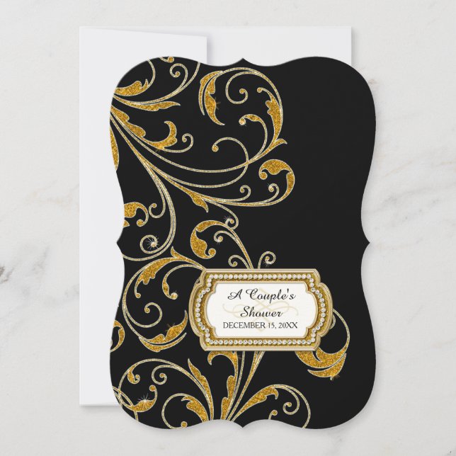 Invitación Ducha de novia de pareja luce el viejo regento de  (Anverso)