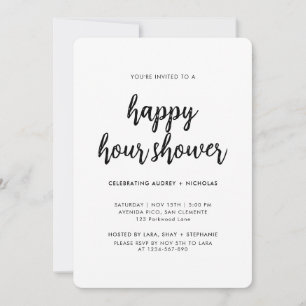 Invitación Ducha de Novia de Pareja Moderna Simple de Hora Fe