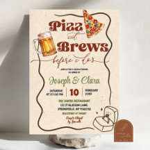 Ducha de novia de parejas Pizza Brews Before I Do