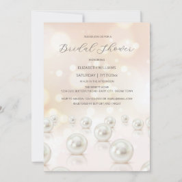 Invitación Ducha de Novia de Perlas Reflectantes Crema