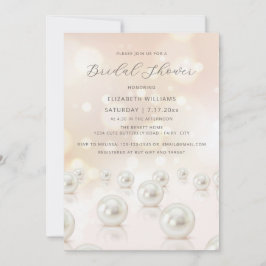 Invitación Ducha de Novia de Perlas Reflectantes Crema