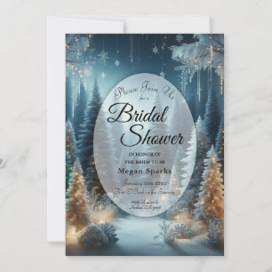 Invitación Ducha de Novia de Pinos Helados en Resplandor Inve