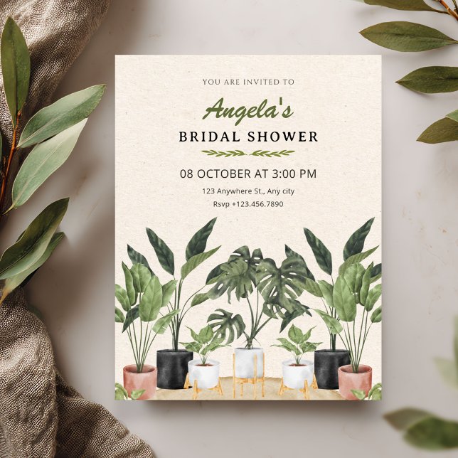 Invitación ducha de novia de plantas verdes (Subido por el creador)