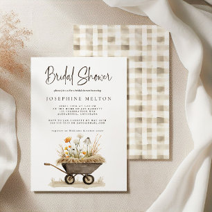 Invitación Ducha de Novia de Pollo de Granja Rústica Campestr