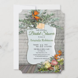 Invitación Ducha de novia de Protea - Flor de Strelitzia