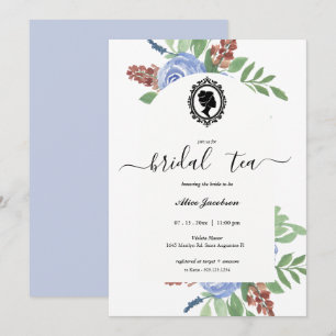 Invitación Ducha de novia de regencia floral vintage