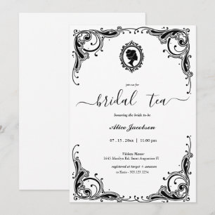 Invitación Ducha de novia de regencia floral vintage