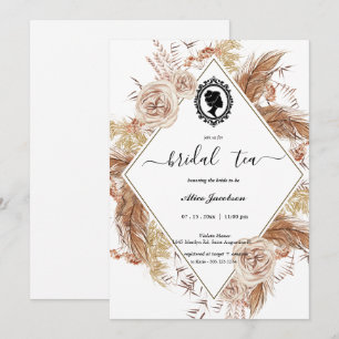 Invitación Ducha de novia de regencia floral vintage