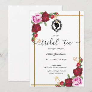 Invitación Ducha de novia de regencia floral vintage
