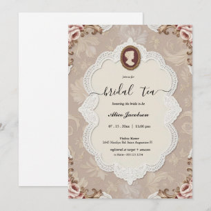Invitación Ducha de novia de regencia floral vintage