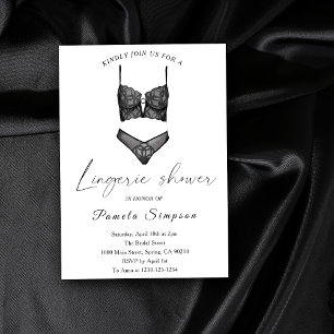 Invitación Ducha de Novia de Ropa Interior Black Ooh La La