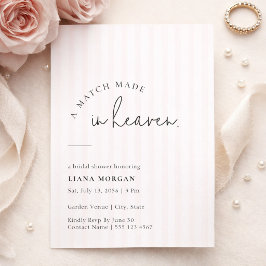 Invitación Ducha de Novia de Rosa y Rayas Rosadas Hecha en el