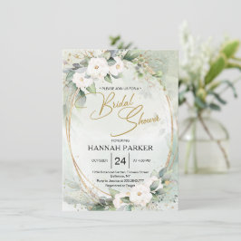 Invitación Ducha de novia de rosas blancas