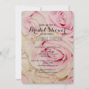 Invitación Ducha de novia de rosas blancas rosas bonitos