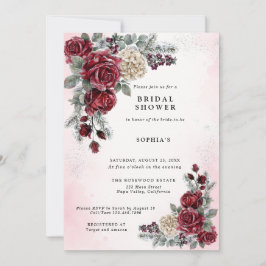 Invitación Ducha de Novia de Rosas Congeladas de Invierno