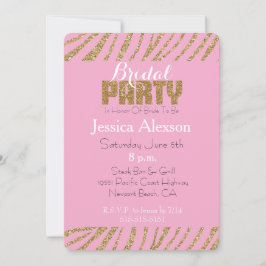 Invitación Ducha de novia de Rubor Gold Zebra Print Faux Purp