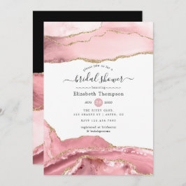 Invitación Ducha de novia de Rubor y Gold Agate